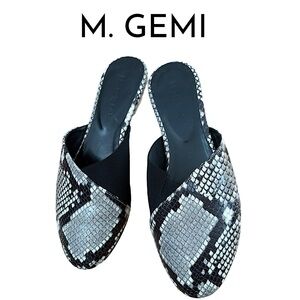 M. Gemi Snakeskin Mules
